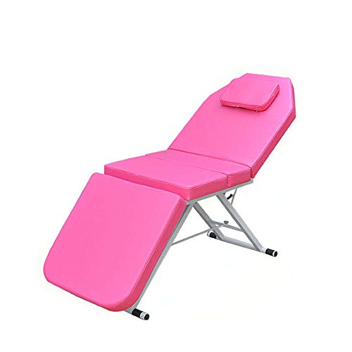 Cama de masaje de belleza ajustable con 3 posiciones, portátil, para salón de belleza, spa, cama, masaje de espuma para mesas, pedicura, silla, cuidado del cuerpo (rosa)