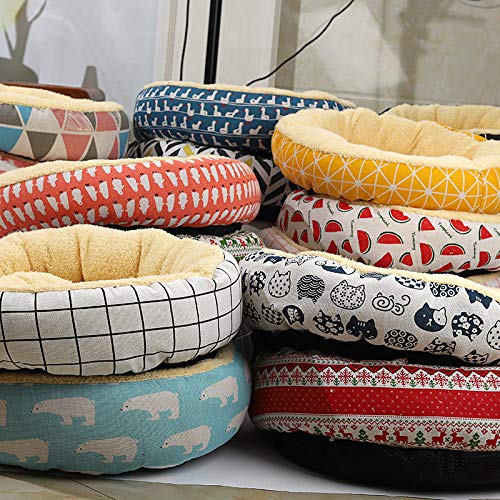 Cama para mascota, suave línea de color rosa suave, cama redonda para gatos y perros, cama para gatos y perros, autocalentamiento y mejora del sueño, ortopédica suelta Artifici