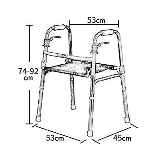 Caminante De Altura Ajustable con Asiento Ayuda De Movilidad Médica para Personas Mayores para Discapacitados Caminante para Adultos Portátil, Liviano, Compacto (Personas Bajas, Estándar, Altas)
