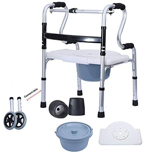 Caminantes para personas mayores Ayuda a la caminata, con muleta plegable ajustable de altura de la polea. Ayuda for caminar ancianos con asiento, especificaciones múltiples Rollator Walker, ayuda de