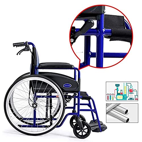 Caminantes para personas mayores Sillas de ruedas autopropulsadas, transportador portátil portátil, portátil, aleación de aluminio plegable manual ligero con neumático no neumático cojín cómodo Rolla