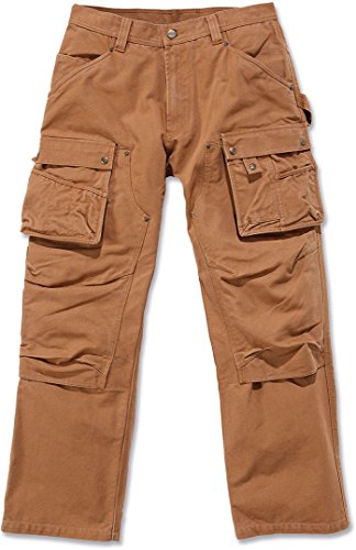 Carhartt. EB219. BRN. S425 lavado pato Multi bolsillo Tech Pant, Carhartt marrón, W36/L34