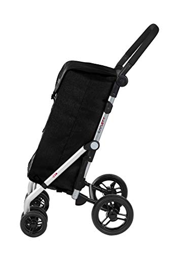 Carlett Carro de la Compra 4 Ruedas | Lett450 | Carrito Plegable con Bolsa Extraíble de Gran Capacidad 25kg/40L, Negro