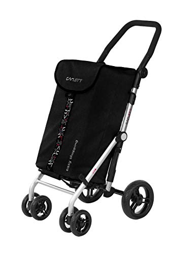 Carlett Carro de la Compra 4 Ruedas | Lett450 | Carrito Plegable con Bolsa Extraíble de Gran Capacidad 25kg/40L, Negro