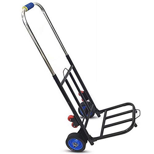 Carrito Mudanza Plegable de Planchar Ruedas de Marcha Suave con Bandas de Rodadura Blandas y Carga Máxima 150 kg，Negro Carretilla Plegable Pequena para El Sube-Escaleras Manual del Transporte de Paqu