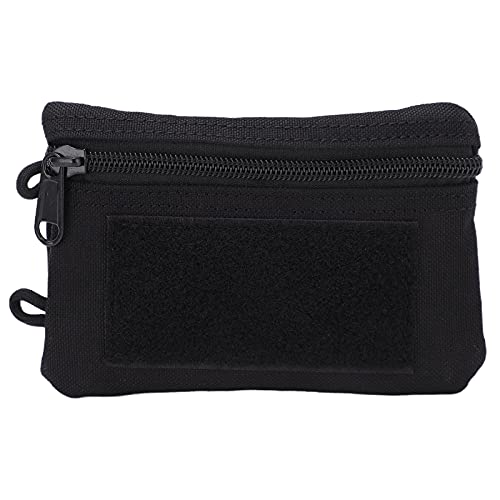 Cartera EDC Molle, Bolsa de Cintura con Cremallera de Viaje Portátil, Material de Nailon, Correas de Hombro Desmontables, Resistente Al Desgarro para Exteriores, para Acampar(Negro)