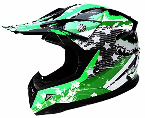 Casco Motocross Niño ECE Homologado - YEMA YM-211 Casco de Moto Infantil Cross Integral Enduro Infantil para Mujer Hombre Adultos, M