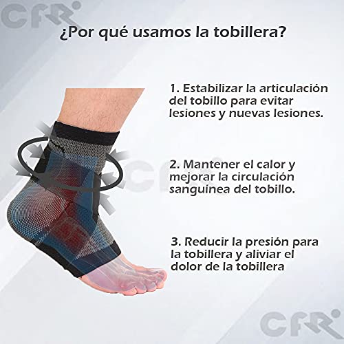 CFR Tobillera Soporte de Tobillo Soporte de Tobillo, Protector de Tobillo Elástico Ajustable para Lesiones de Tobillo, Recuperación