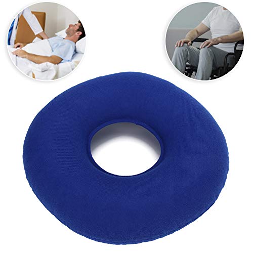 Changor Anti-Úlcera Amortiguar, Redondo Alivio Amortiguar Cámping Cuerpo Peso Hecho de Cloruro de polivinilo y Flocado por Mayor Postrado en Cama Paciente (Oscuro Azul)