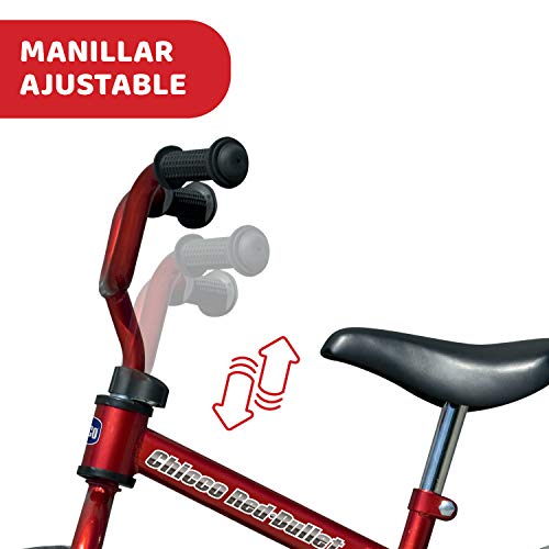 Chicco Bicicleta sin Pedales First Bike para Niños de 2 a 5 Años hasta 25 Kg, Bici para Aprender a Mantener el Equilibrio con Manillar y Sillín Ajustables, Rojo - Juguetes para Niños de 2 a 5 Años