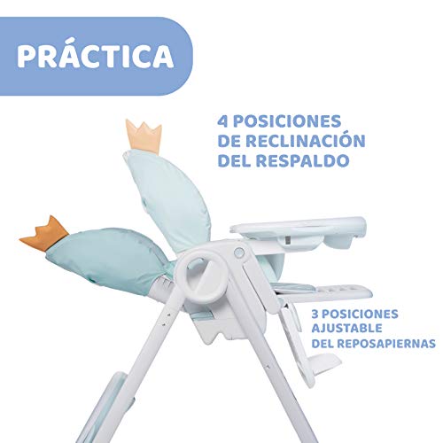 Chicco Polly2Start Trona y Hamaca para Bebés 0 Meses - 3 Años (15 kg), Trona Ajustable, Transformable y Compacta con 4 Ruedas, Respaldo Reclinable - Color Azul Turquesa Rana (Froggy)