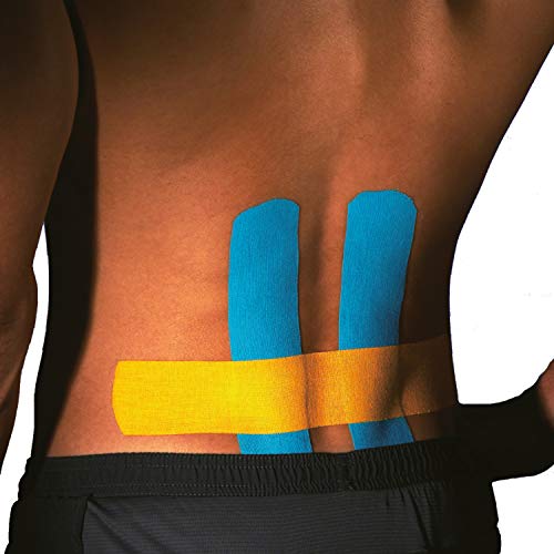 Cinta de Kinesiología precortada ZiATEC Pre-Cut Kinesiology Tape | Cinta de quinesiología, piel sensible, ideal para principiantes, cinta deportiva, tamaño:4.5m (18 x 25cm), color:1 x negro