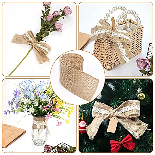 Cinta de yute, 8 cm, rollo de tela de arpillera para manualidades, embalaje de regalo, decoración de bodas y Navidad (15 metros)