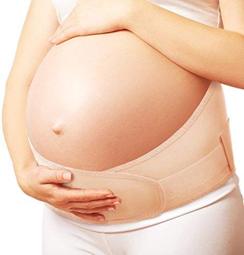 Cinturón de maternidad ajustable, sujeción pélvica y de espalda, banda abdominal para embarazadas Small Beige