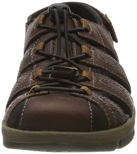 Clarks Brixby Cove, Sandalia con Pulsera Hombre, Marrón (Dark Brown Leather-), 43 EU