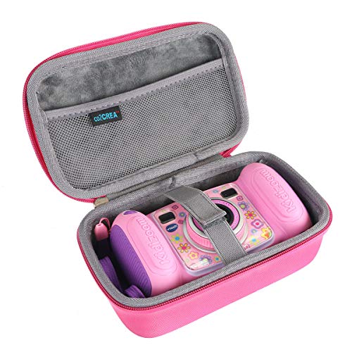 co2CREA Viajar Llevar Fundas Estuche Case para VTech Kidizoom Duo 5.0 cámara de Fotos Digital（Case Only） (Rosado)