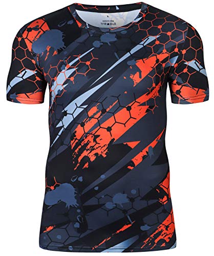 Cody Lundin Camiseta de compresión impresa 3D para hombre Cool Dry Medias de compresión de manga corta capa base para deportes, Estilo Ee, M