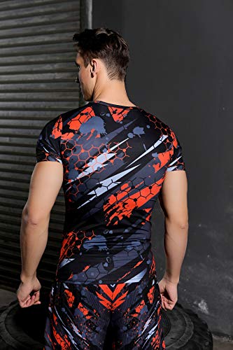 Cody Lundin Camiseta de compresión impresa 3D para hombre Cool Dry Medias de compresión de manga corta capa base para deportes, Estilo Ee, M