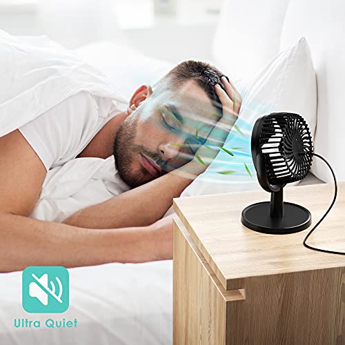 COMLIFE Ventilador de Escritorio Mini USB Fan con 4 Velocidades Flujo de Aire Fuerte Silenciosa Ajuste de 310 ° Ventilador Personal Portátil Sirve para Oficina, Casa, Viaje, etc.