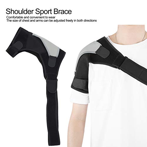 Cómodo soporte de hombro protector de hombro para mujeres y hombres para relajarse y mantener la tensión en caso de distensión muscular(Gray right shoulder)