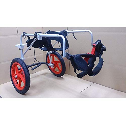 Cora Pet Perro de Bicicletas remolques cómodo Suave piernas traseras Rehabilitación de Peso Ligero 2 Ruedas Movilidad Ajustable Silla de Ruedas Perro for los Mascotas Conejo (Size : L)