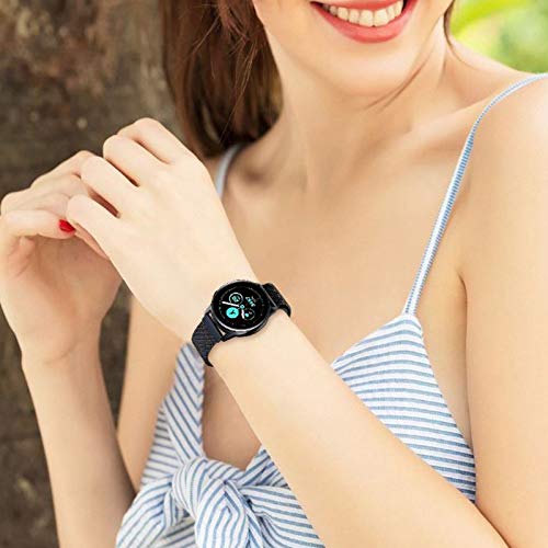 Correa Reloj 20mm 22mm Orejeta Correa Milanesa Reloj de Acero Inoxidable Correa Malla Reloj Magnética Reemplazo de la Banda de Reloj de Pulsera de Acero Inoxidable para Hombres Mujeres(Negro, 20mm)