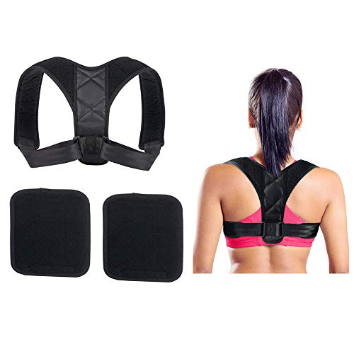 Corrección de Postura, Deportes Postura Corrector Postura Ajustable Corsé Apoyo Espinal Superior para Hombres o Mujeres Espalda, Hombros y Cuello Alivio del Dolor (Negro Talla única)