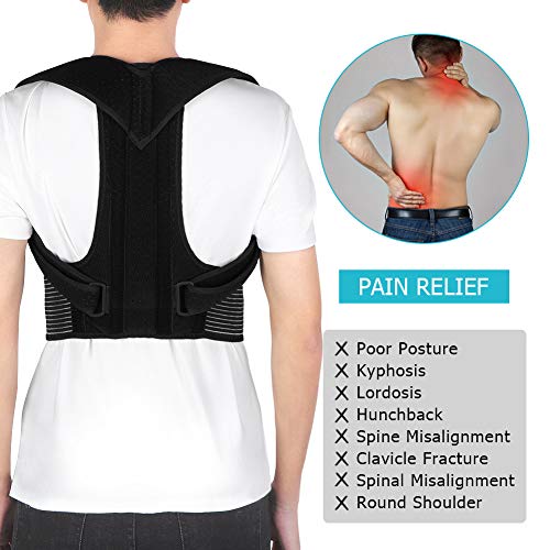 Corrector de postura ajustable en la espalda para hombro lumbar cinturón de apoyo para hombres y mujeres, correa de apoyo para la espalda para mejorar la postura, alivio del dolor