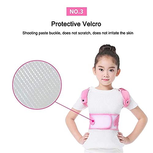 Corrector de postura ajustable para niños Cinturón de apoyo para la espalda Corsé ortopédico para niños para niños Columna vertebral Espalda Lumbar Tirantes para el hombro Salud (Color: Pink, Size: