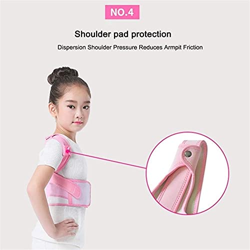 Corrector de postura ajustable para niños Cinturón de apoyo para la espalda Corsé ortopédico para niños para niños Columna vertebral Espalda Lumbar Tirantes para el hombro Salud (Color: Pink, Size: