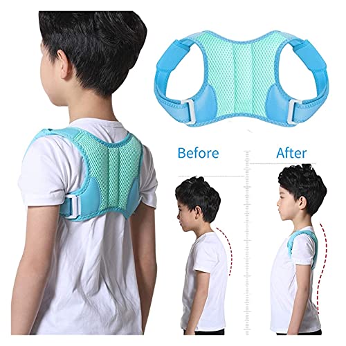 Corrector de postura ajustable para niños Cinturón de soporte para la espalda Corsé ortopédico para niños para niños Columna vertebral Espalda Lumbar Tirantes para el hombro (Color: Rosa, Tamaño: