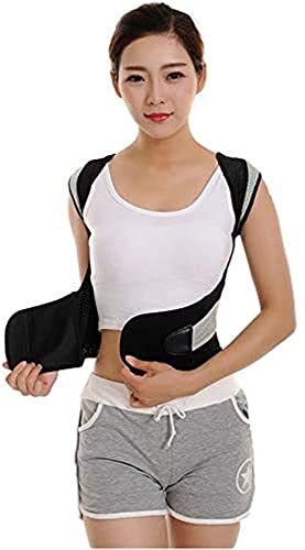 Corrector de postura de espalda para hombres y mujeres, alivio para el dolor de espalda, hernia de disco, ciática, escoliosis y más - Diseño de malla transpirable con almohadilla lumbar (tamaño: