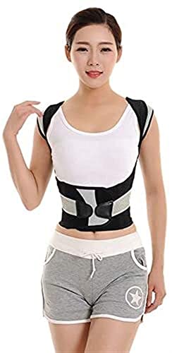 Corrector de postura de espalda para hombres y mujeres, alivio para el dolor de espalda, hernia de disco, ciática, escoliosis y más - Diseño de malla transpirable con almohadilla lumbar (tamaño: