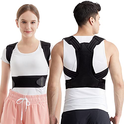 Corrector de postura para hombres y mujeres, Rishaw - Enderezadora de espalda y columna vertebral con cinturón transpirable y ajustable (XL)