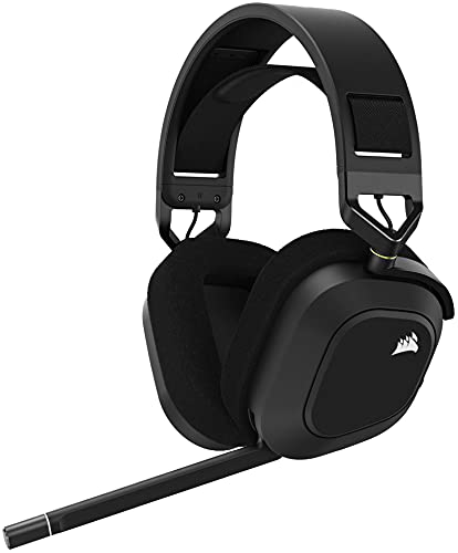 Corsair HS80 RGB WIRELESS Auriculares Premium para Juegos con Dolby Atmos Audio (Baja Latencia, Micrófono Omnidireccional, 18m Alcance, Hasta 20 Horas Autonomía, Compatibilidad PS5/PS4) Carbón