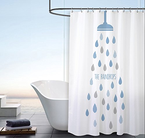 Cortina de Ducha Impermeable Resistente al Moho Cortinas Baño PEVA Bañera Cortina con12 Gancho de la cortina de Baño180 x180 cm (72 "An. X 72" Alt.) Pulgadas