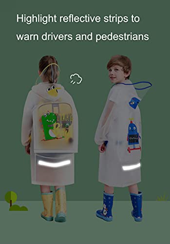 CRAZY GOTEND - Poncho de lluvia con capucha para niños y niñas, impermeable para estudiantes, transparente