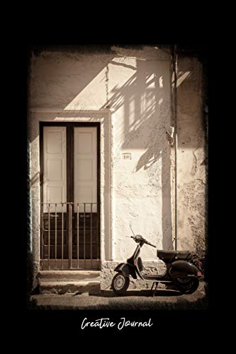 Creative Journal: Dot Grid Journal - Scooter Door Doorstep Dolce Vita Italy Sepia - black Dotted Diary, Planner, Gratitude, Writing, Travel, Goal, Bullet Notebook - 6x9 120 pages [Idioma Inglés]