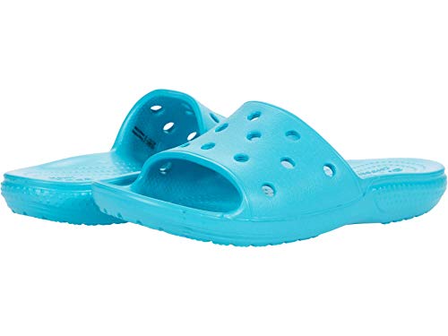 Crocs Classic Crocs Slide K Unisex Niños Chanclas, Turquesa (Digital Aqua), 29/30 EU