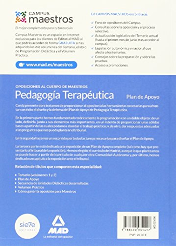 Cuerpo de Maestros Pedagogía Terapéutica. Plan de Apoyo (Maestros 2015)