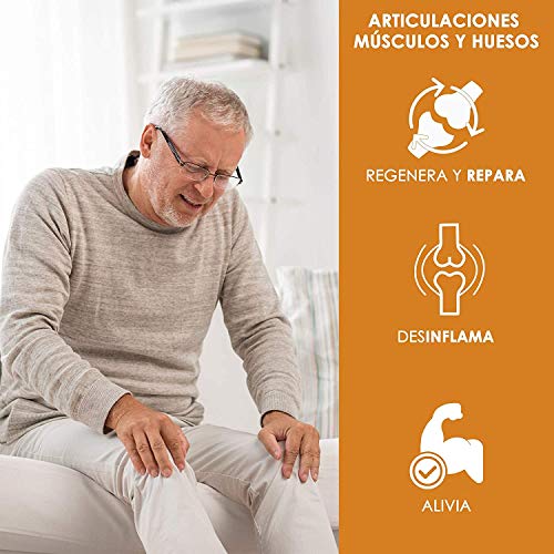 Cúrcuma con glucosamina, condroitina y colágeno | Potente Antiinflamatorio y Analgésico Natural | Elimina el dolor en músculos, articulaciones y huesos | Repara las articulaciones | 90 cápsulas