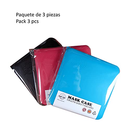 Cussi - 3x MaskCase, estuches cuadrados para guardar mascarillas (2)