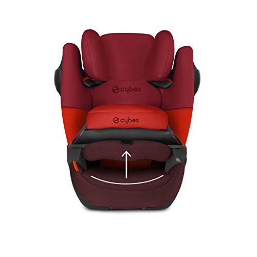 Cybex - Silla de coche grupo 1/2/3 Pallas M-Fix SL, silla de coche 2 en 1 para niños, para coches con y sin ISOFIX, 9-36 kg, desde los 9 meses hasta los 12 años aprox.Rumba Red