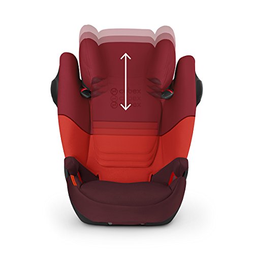 Cybex Silla de coche grupo 2/3, Solution M-Fix SL, Para coches con y sin Isofix, Grupo 2/3 (15-36 kg), Desde los 3 hasta los 12 años, Rojo (Rumba Red)