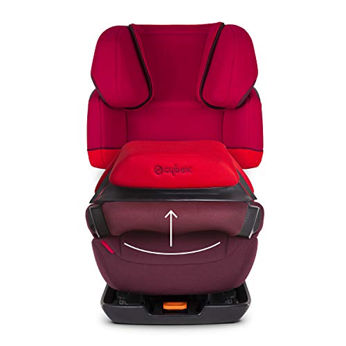 Cybex Silver Pallas-Fix 514110002 Silla de Coche Grupo 1/2/3, 2 en 1, para Niños, Rojo (Rumba Red)