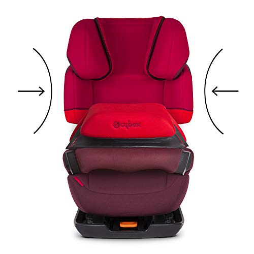 Cybex Silver Pallas-Fix 514110002 Silla de Coche Grupo 1/2/3, 2 en 1, para Niños, Rojo (Rumba Red)