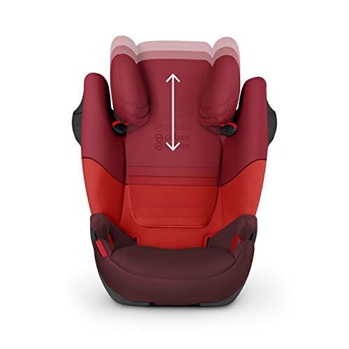 Cybex Silver Solution M-fix 519001113 Silla de Coche, Grupo 2/3, para Niños, para Coches con y sin Isofix, Colección Color 2021, Rojo (Rumba Red)