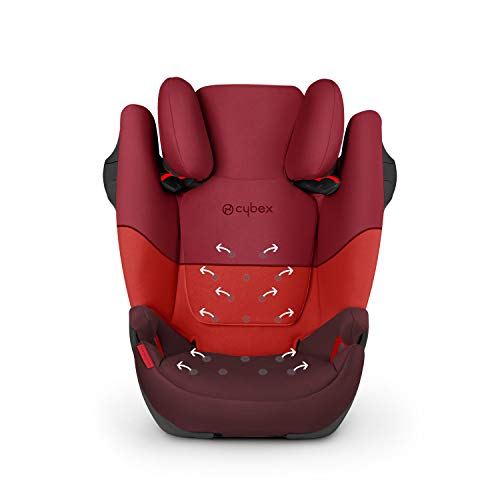 Cybex Silver Solution M-fix 519001113 Silla de Coche, Grupo 2/3, para Niños, para Coches con y sin Isofix, Colección Color 2021, Rojo (Rumba Red)