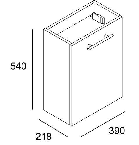 Cygnus Bath Mini Mueble lavamanos de baño, suspendido, con 1 Puerta de Cierre amortiguado, Roble Claro, 40.0x22.0x48.0 cm