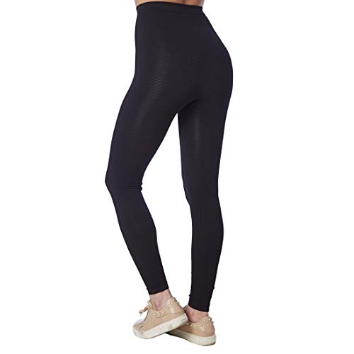 CzSalus Pantalón largo ligero, mallas adelgazantes de compresión media para lipedema y linfedema (XXS, Negro)